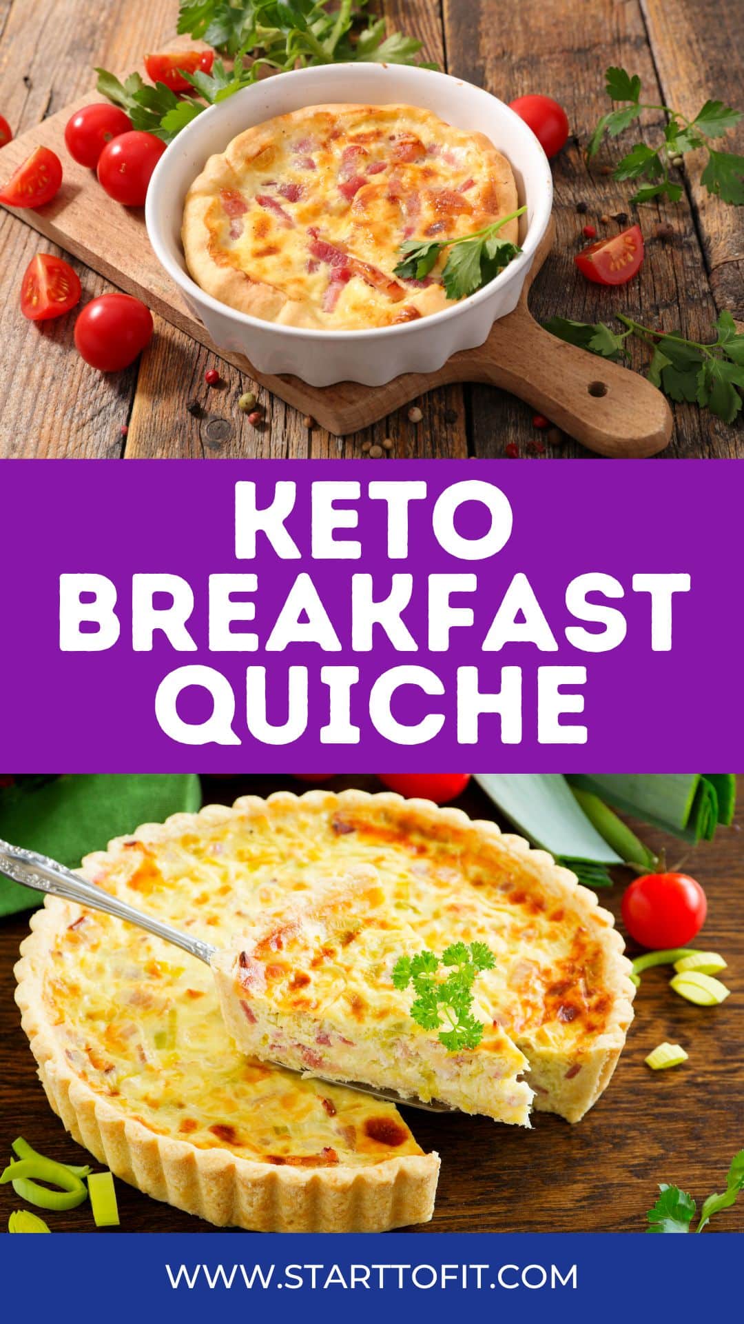 Keto Breakfast Quiche with Bacon and Cheese