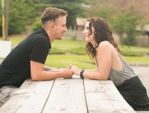 couple spend time in the park to build a healthy relationship