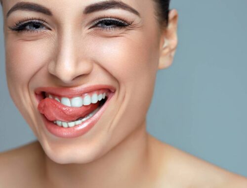 women enjoying dental care product