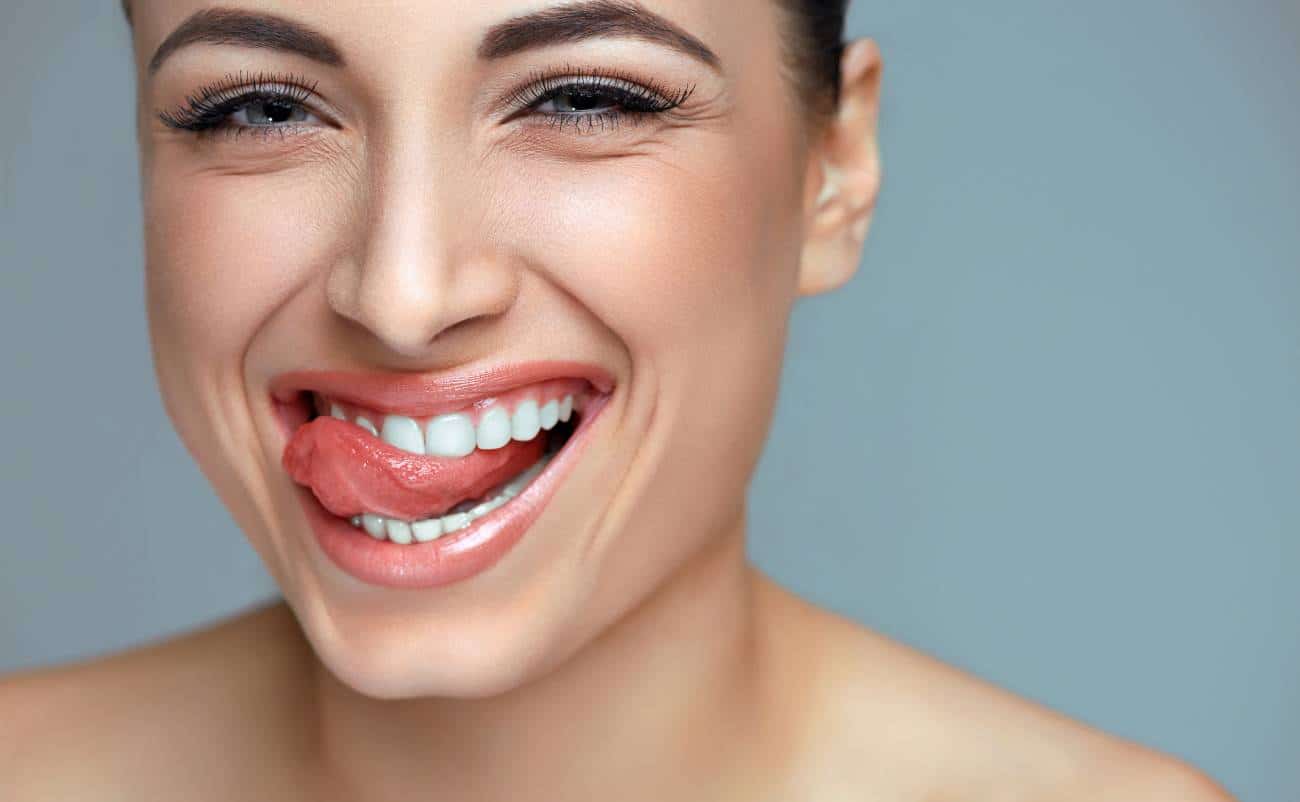 women enjoying dental care product