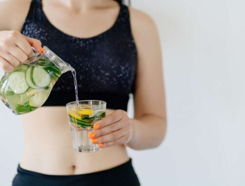 women trying detox water plan for healthy body